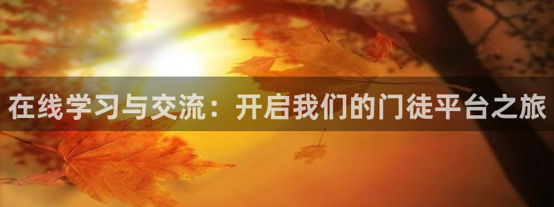 壹号娱乐5招商：在线学习与交流：开启我们的门徒平台之旅